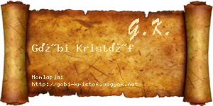 Góbi Kristóf névjegykártya